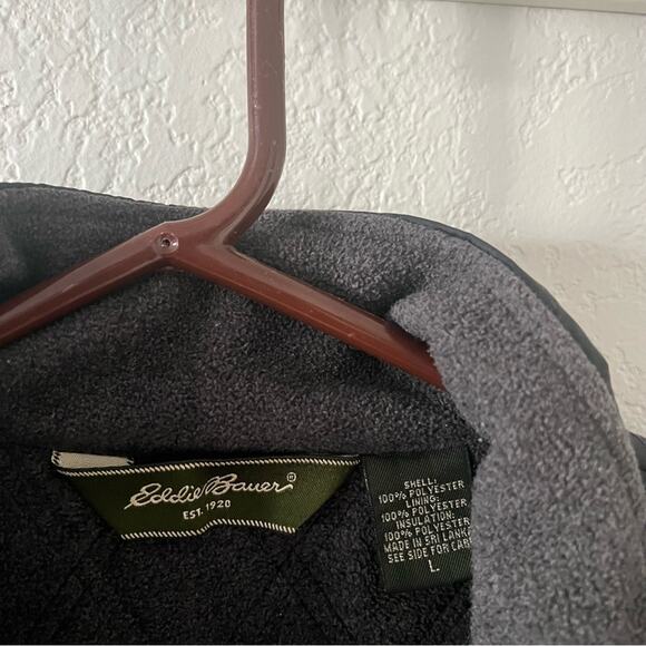 Eddie Bauer Black Quilted Fleece-Lined Jacket - Picture 6 of 6